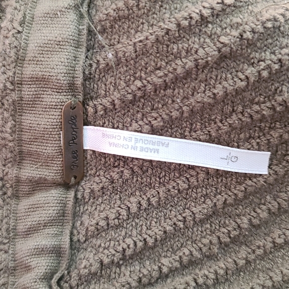 Free People Boho Ribbed Sweater Size Large Green - Picture 2 of 8